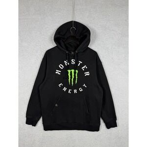 Monster Energy Hoodie Black Pocket Y2K Grunge Skater 2000s  Mens Size L